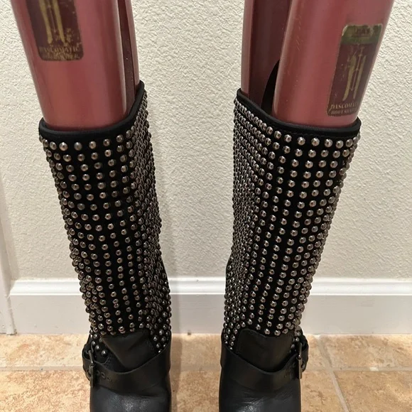 Studded Black Leather Boots - Picture 2 of 13
